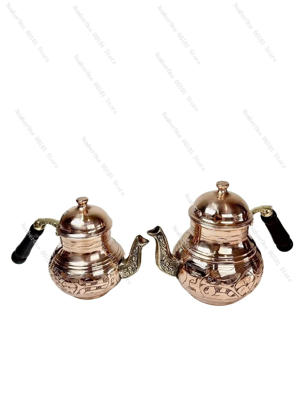 Turkey handmade bronze carved flower teapot characteristic child and mother pot