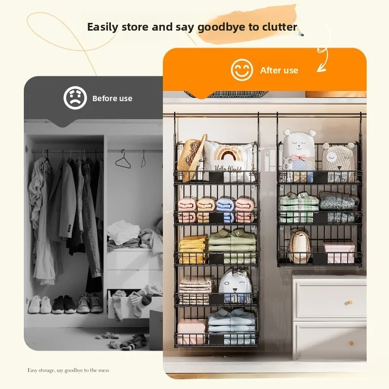 Wardrobe Storage Layered baffle Dormitory Room Shelf Dormitory Hanging Organizing Rack Cabinet