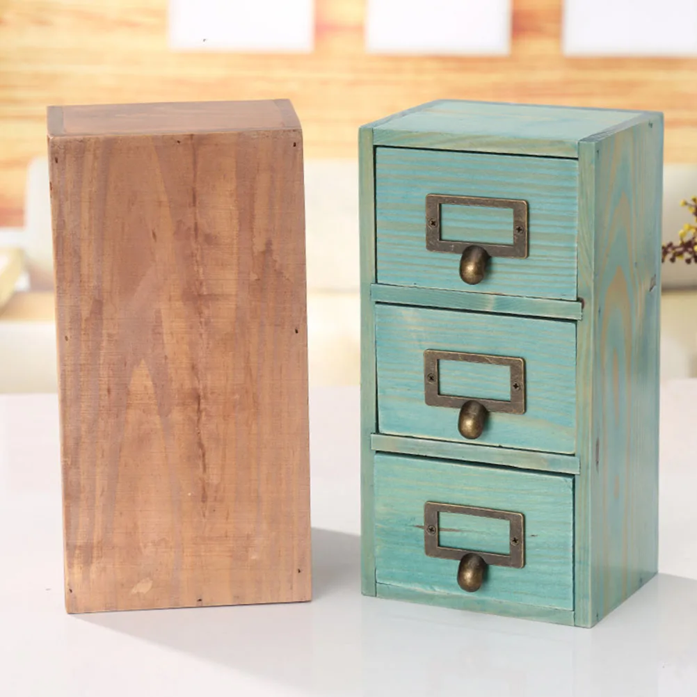 

1pc Wooden Storage Box Drawer Organizer Bins Desktop Multipurpose Container Storage Case Tidy Room Office Study