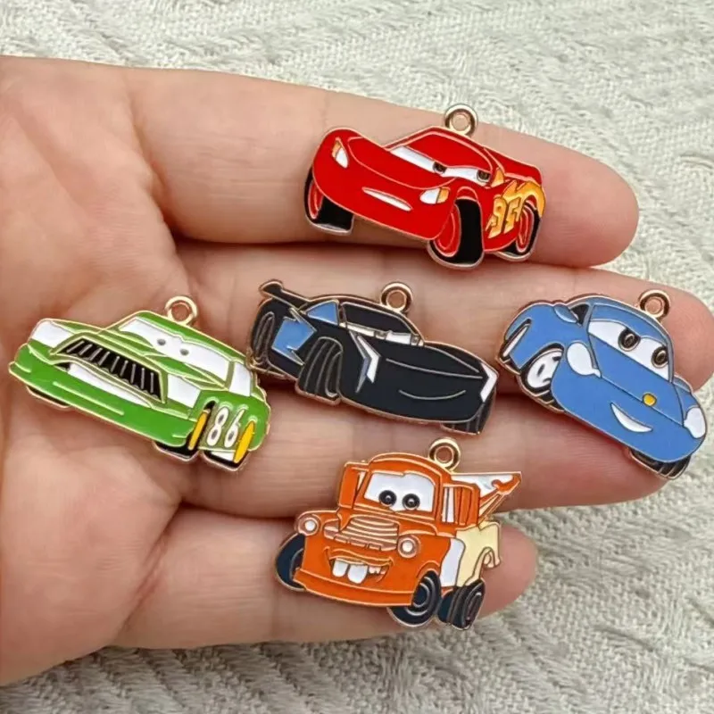 10 Stück Cartoon-Auto-Dekorationen, niedliche Legierungsanhänger, Anime-Figuren, DIY für Kinder, kreativer Modeschmuck, Accessoires, Geschenk