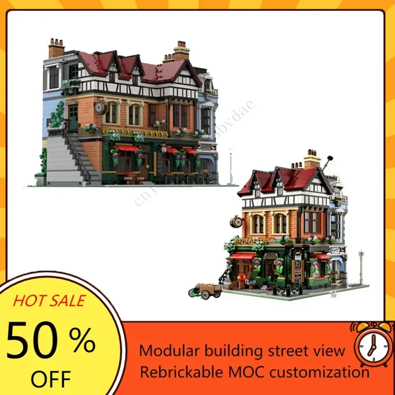 Tudor Center Modular MOC Creative street view Model Custom Puzzle Architecture DIY Education Creative Kids Puzzle Toy Xmas Gift
