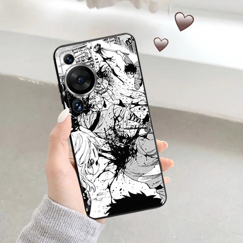 Matte Phone Case for Huawei P20 P Smart P40 P30 Moto G30 G31 G200 OneFusion High-Rise Invasion Manga Soft Black Case Funda Shell