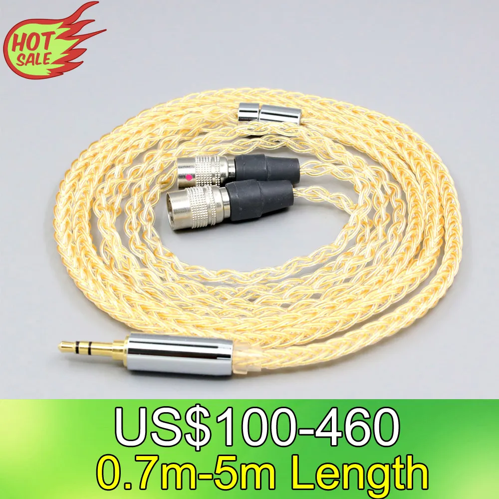 

LN008417 8 Core 99% 7n Pure Silver 24k Gold Plated Earphone Cable For Mr Speakers Alpha Dog Ether C Flow Mad Dog AEON headphone