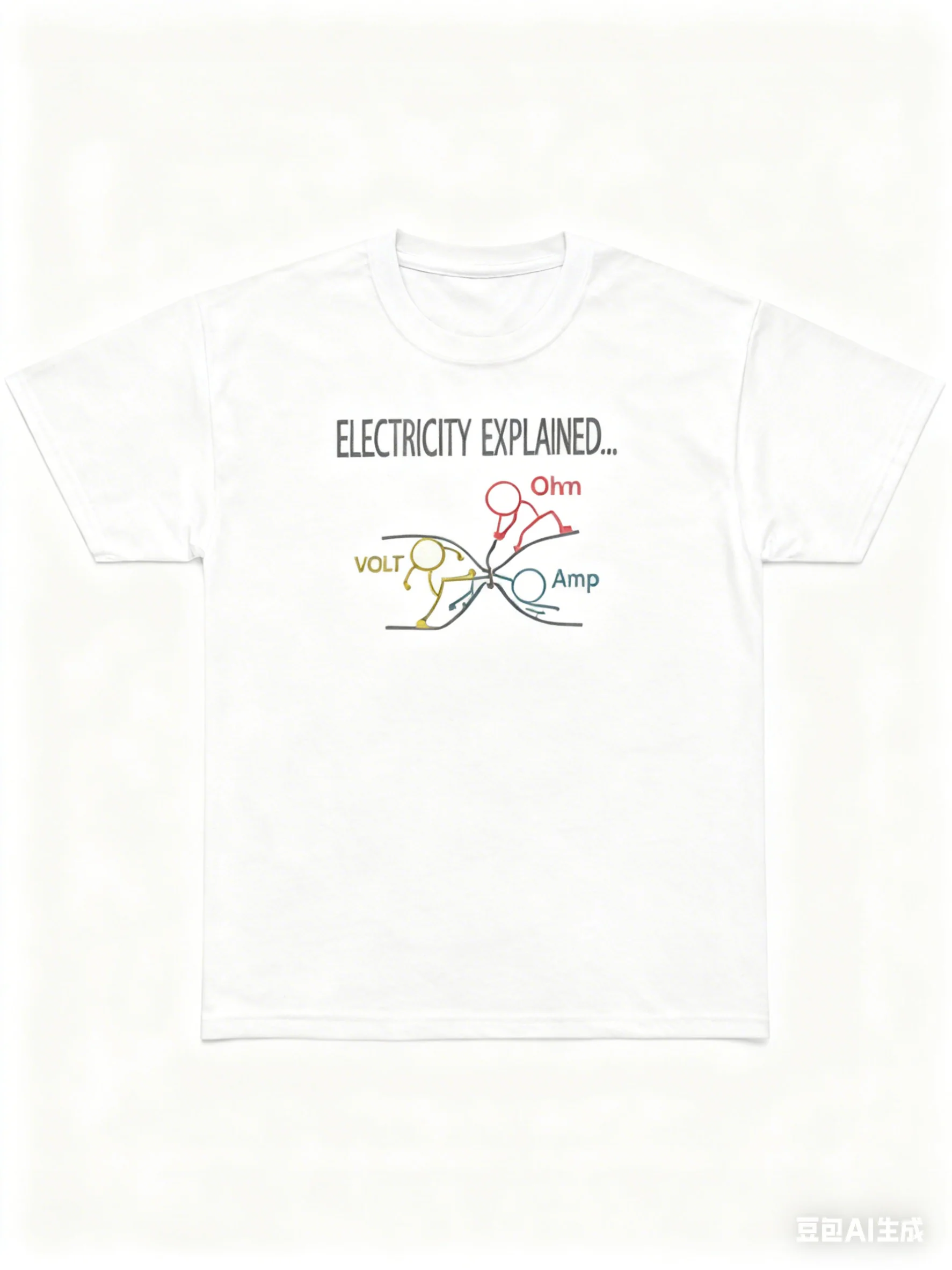 تي شيرت رجالي برسومات الدائرة مع تصميم قانون أوم تحت عنوان العلوم ملابس كاجوال لمحبي العلوم ملابس مريحة للرجال