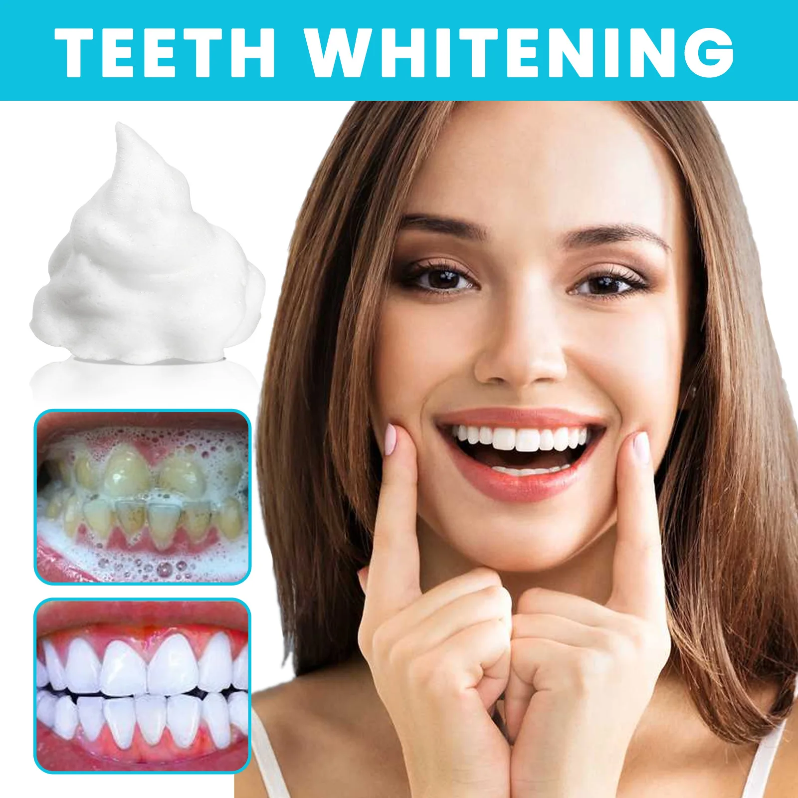 Teeth Whitening Foam Toothpaste Deep Cleansing Plaque Stains Repair Brightening Fresh Breath Oral Hygiene Care Mousse Toothpaste