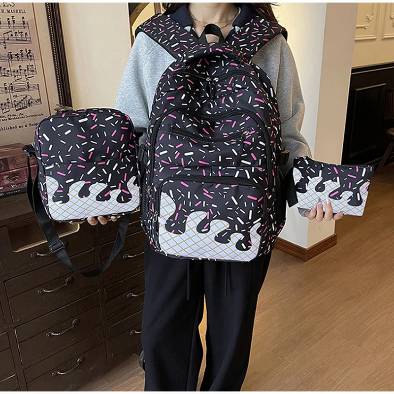 Schülerrucksack, Ice Cream Korean Teenage Girls Sweet Cute Schultasche, leichte, geräumige College-Tasche, Tagesrucksack mit großem Fassungsvermögen – Detail 36