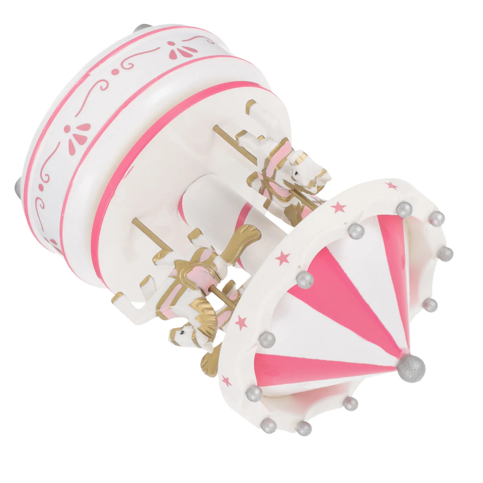 Wooden Carousel Music Box Handcrafted Rotating Ornament with Peaceful City in The Sky Tune Ideal Gift for Lovers Friends