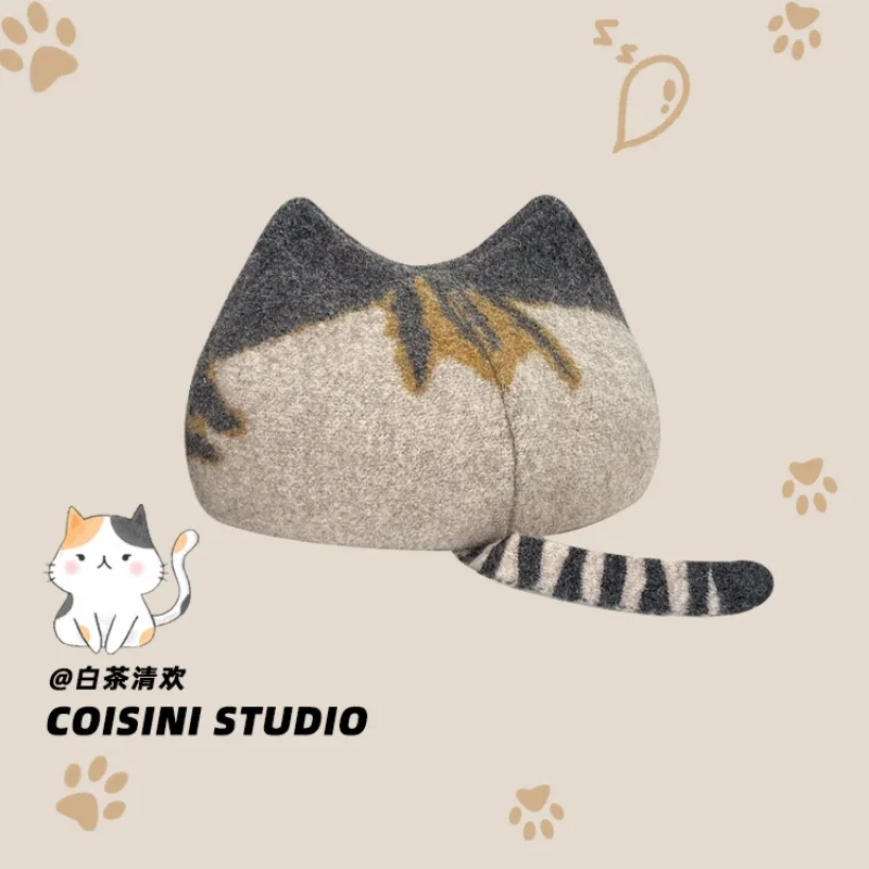 High-quality Wool Berets Cap for Women Autumn and Winter Warm Versatile Literary Designer Personalized Cat Ear Painter Hats