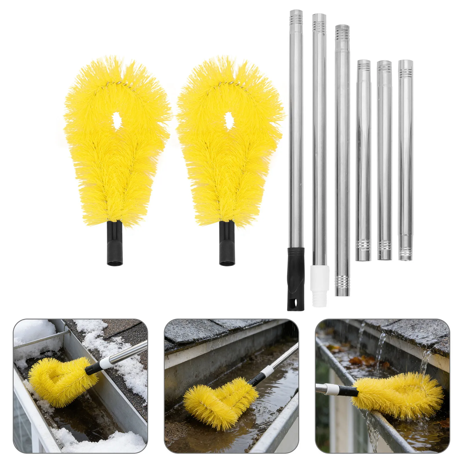 

Щетка для чистки водостоков телескопическая, 230 см, для легкой очистки кровельных систем, фильтров и канализации, инструмент для очистки дренажных систем крыш