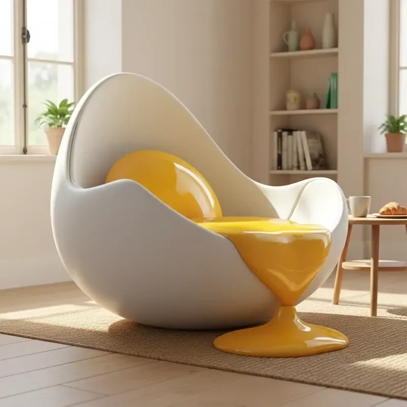 Modern Creative Fiberglass Egg Pod Lounge Chair for Living Room Indoor Outdoor Use with Cushion Living Room Furniture