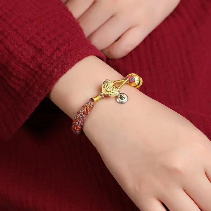 2026 Year of the Rabbit Handwoven Zodiac Guardian Buddha Bracelet Peaceful Benmingnian Bracelet for Men and Women Gifts