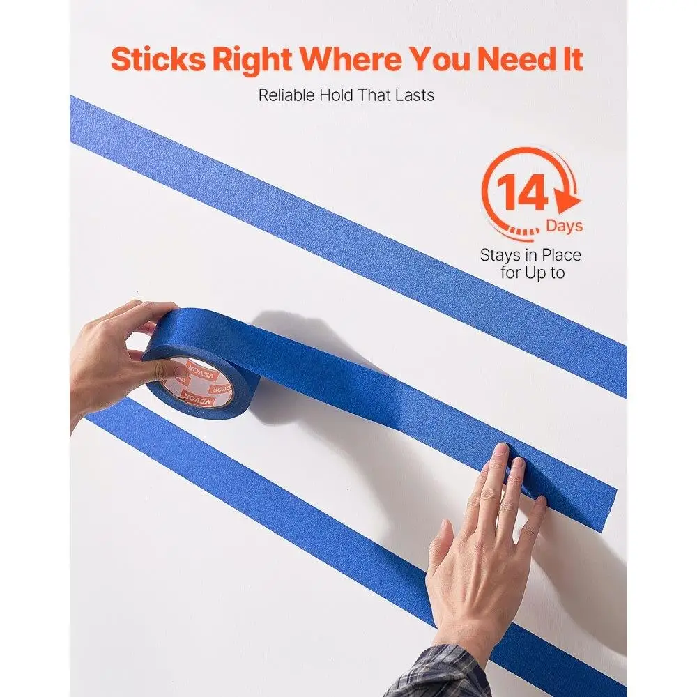 Fita adesiva para pintores resistentes 2 polegadas 60Yds 3 rolos azuis