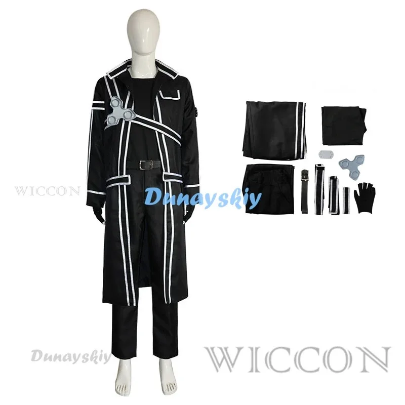 

Anime Sword Online Kazuto Kirigaya Cosplay Costume Short Wig Kirito Jacket Shirt Pants Gloves Uniforms Suitc;6,r'8;p'