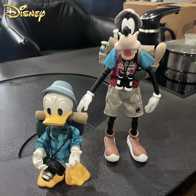 Disney City Escape Plan Camping Figure Donald Duck Goofy Mickey Model Pvc Statue Movable Joint Model Model Collection Gift Toy