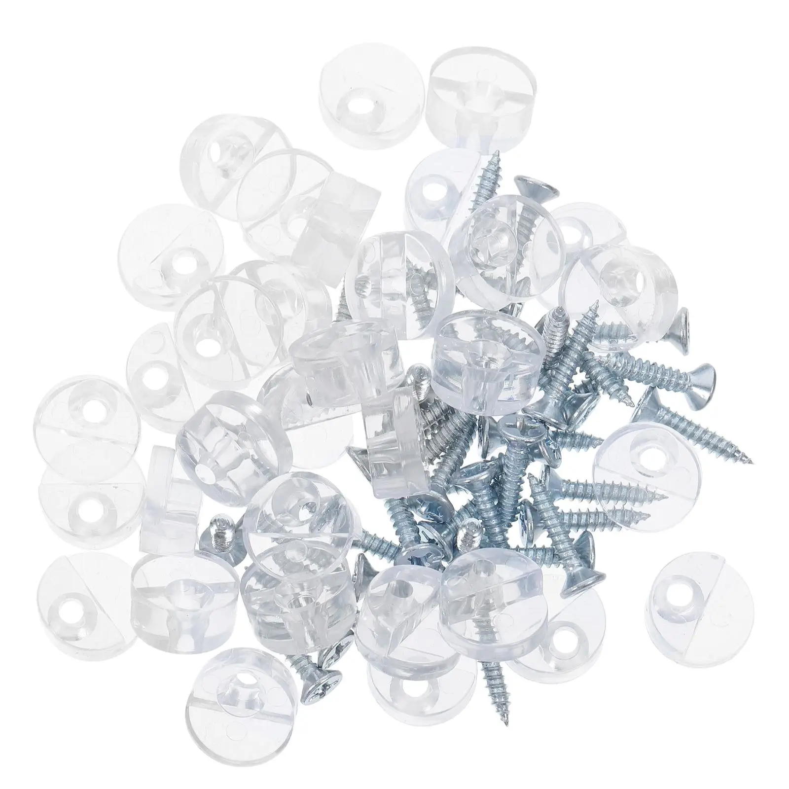 

30 Pcs Wardrobe Fixed Bracket Cabinet Clamps Glass Mirror Support Scre Alloy Blind Clip