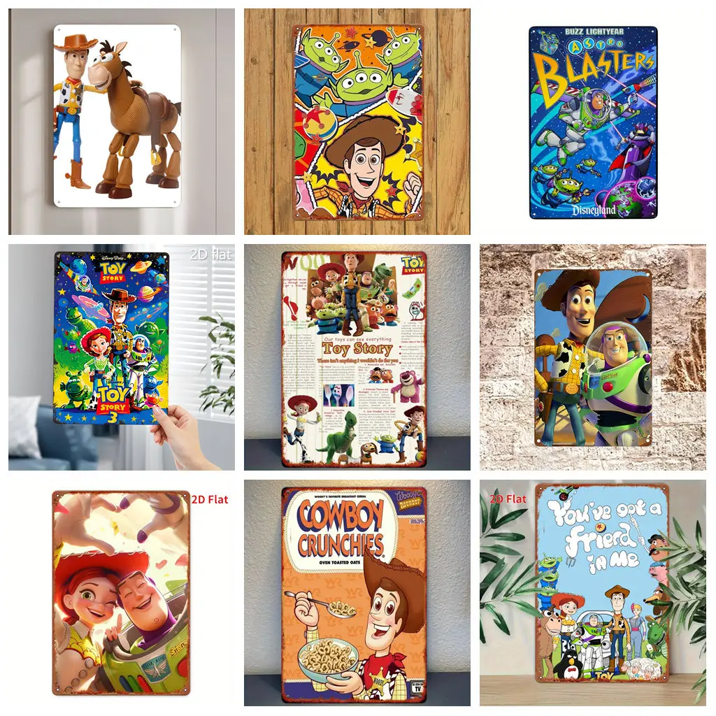 

Miniso Toy Story Line Tin Signs Metal Signs wall decor Tin Signs Captain Metal Poster Decor for Bar Pub Club Wall Decoration