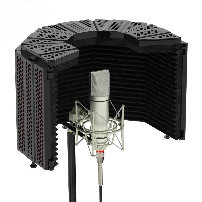 #Microphone Recording filter Microphone foldable vocal booth Microphone Isolation shield studio equipment# view 2