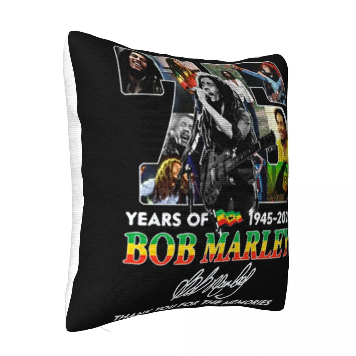 75 Years Of Bob Marley 1945 2020 Thank You For Memories Signed Children Middle Aged Pillow Case