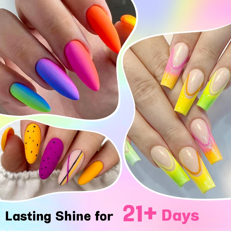 Vernis à ongles Gel Fluorescent couleur bonbon, 8 pièces, 10ml, Vernis d'été UV, fournitures semi-permanentes pour ongles, manucure