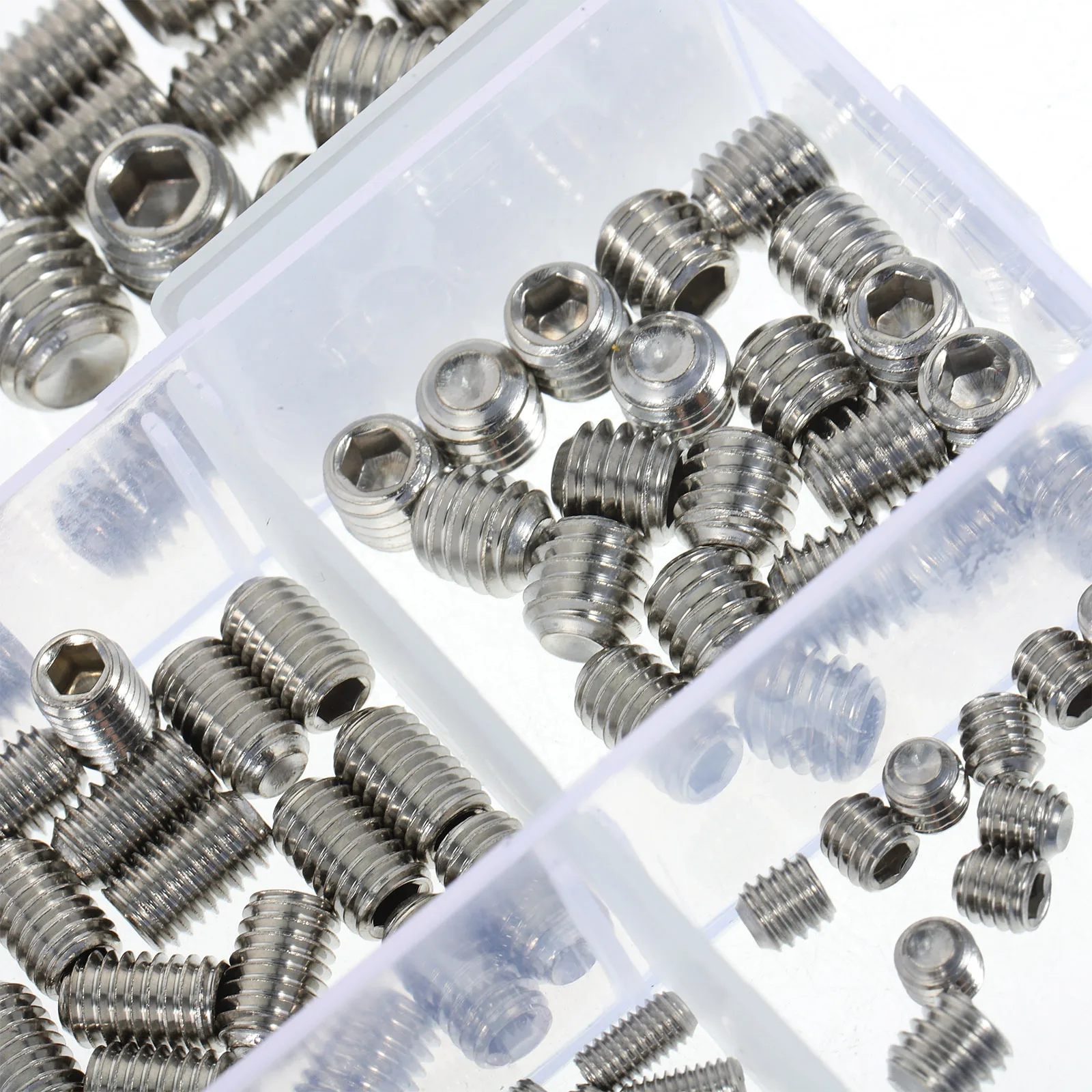 

1Set Stainless Steel Screw Assortment Kit Durable Hex Grub Screws for DIY Projects Repair Fix Set Screws Assorted Sizes