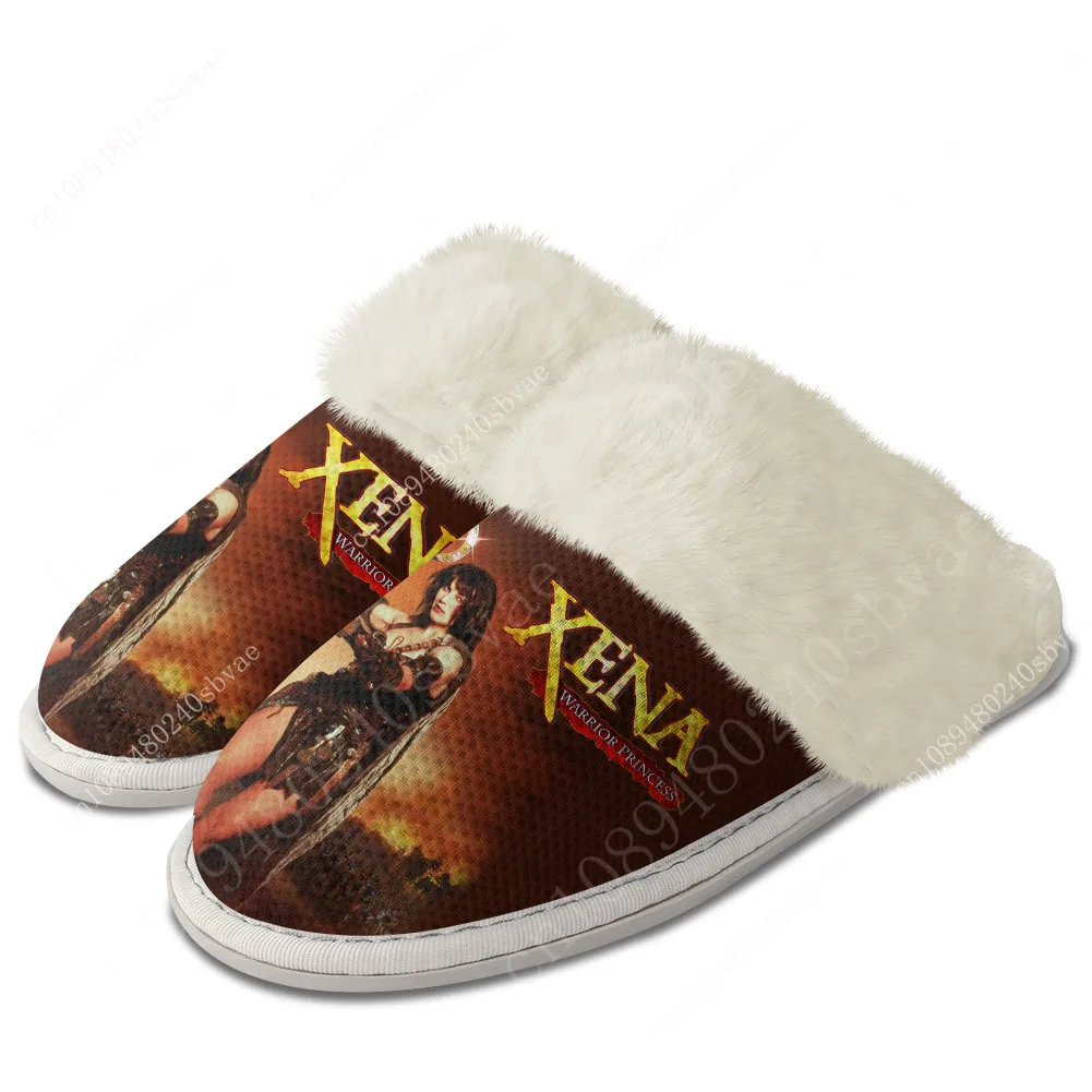 

Xena Warrior Princess Home Shoes Custom Slippers Mens Womens Home Cotton Plush Bedroom Casual Custom Thermal Lightweight Slipper