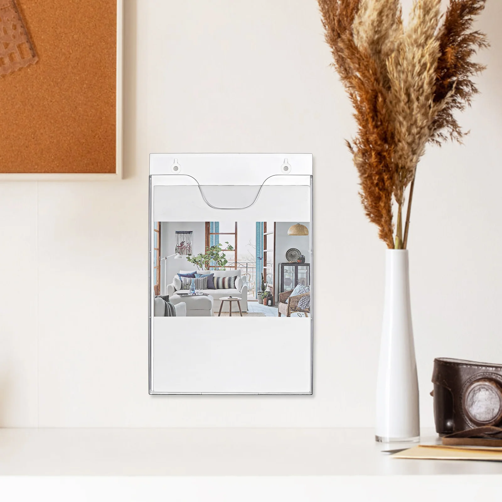 

2 pcs Wall Mounted Acrylic Document Rack Clear File Holder for Office Space Saving Vertical Brochure Display Organizer