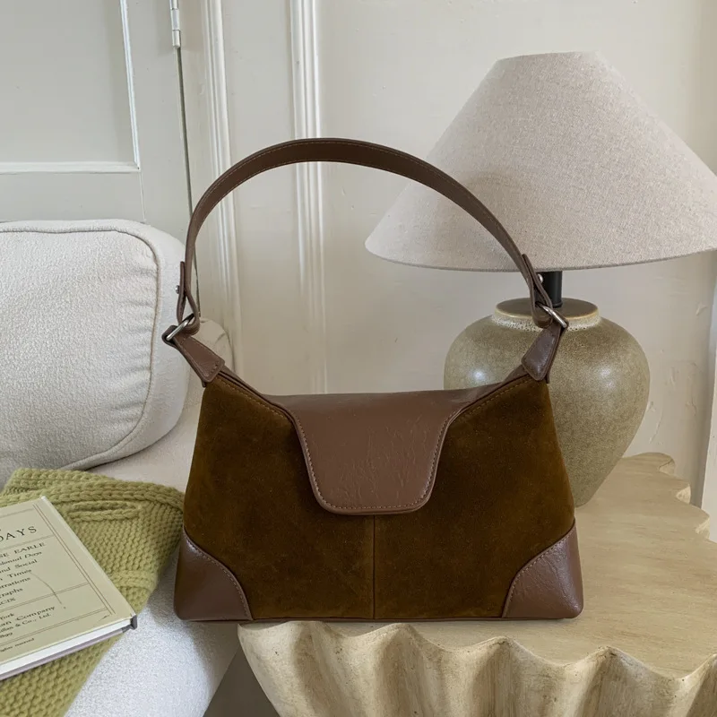 

Простая женская квадратная сумка в стиле пэчворк, новая универсальная сумка через плечо осень/зима 2025 года