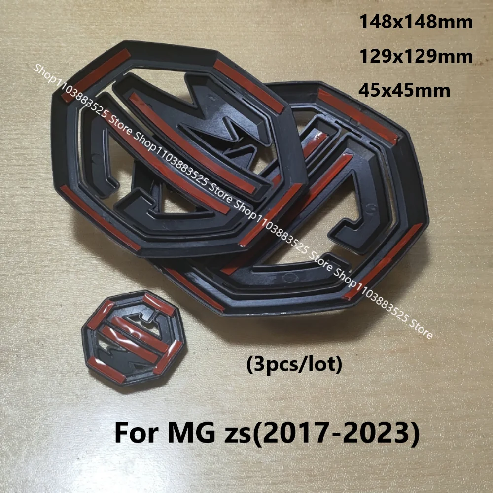 

3PCS for MG ZS 2017-2023 Steering Wheel Center Logo Front Emblem Rear Trunk Badge Shell Modify Shell Sticker Accessories