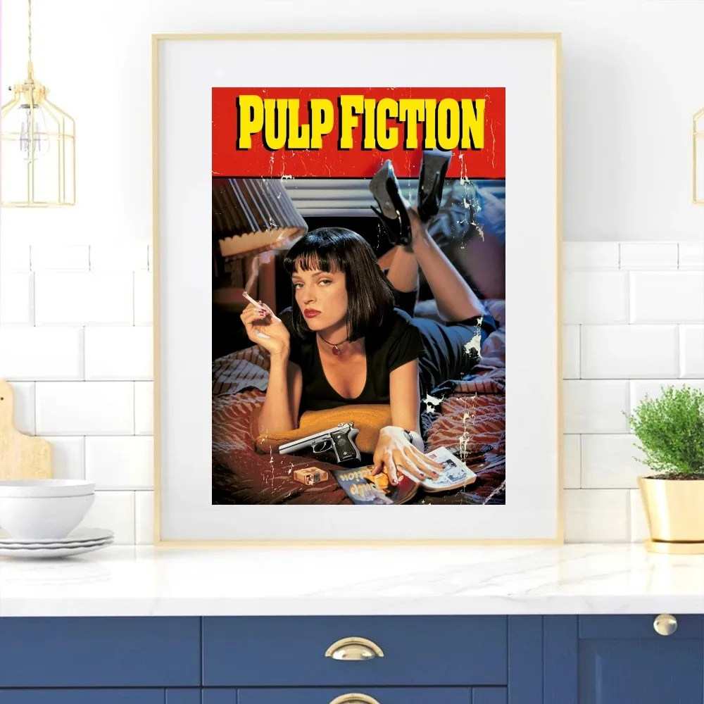 Film Pulp Fiction Poster Home Room Decor Livingroom Bedroom Aesthetic Art Wall Painting Stickers