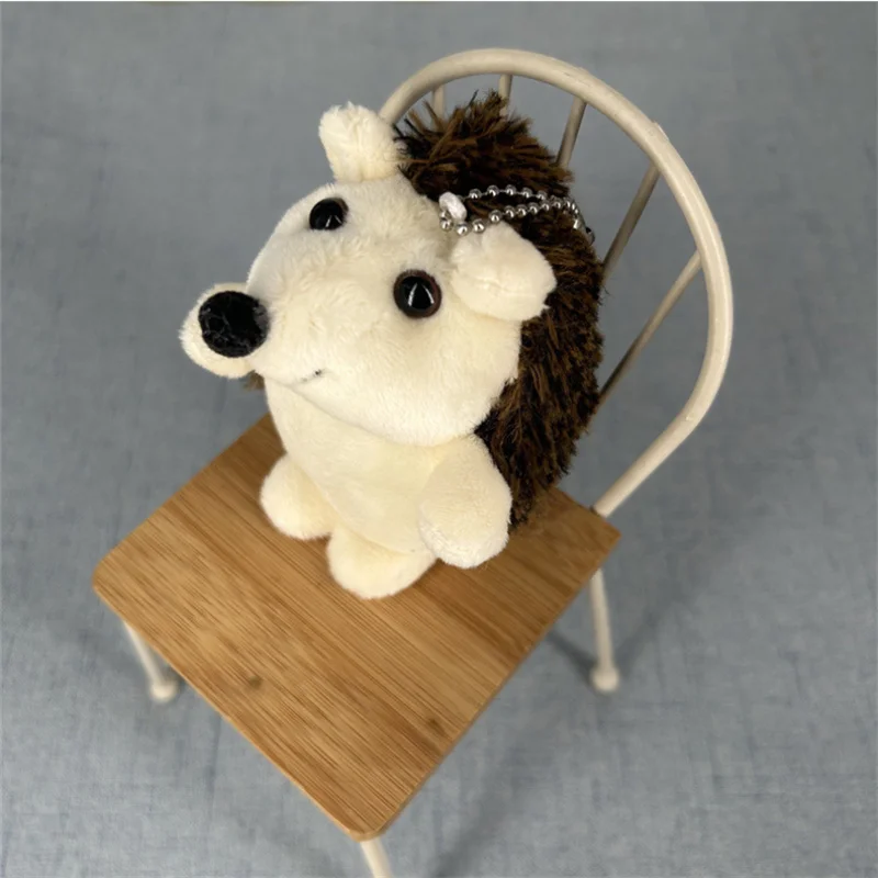 1PCS Cute Plush Hedgehog Toy Small Pendant Creative Mini Soft Stuffed Animal Toys Birthday Girls Playmate Gift 10CM HANDANWEIRAN