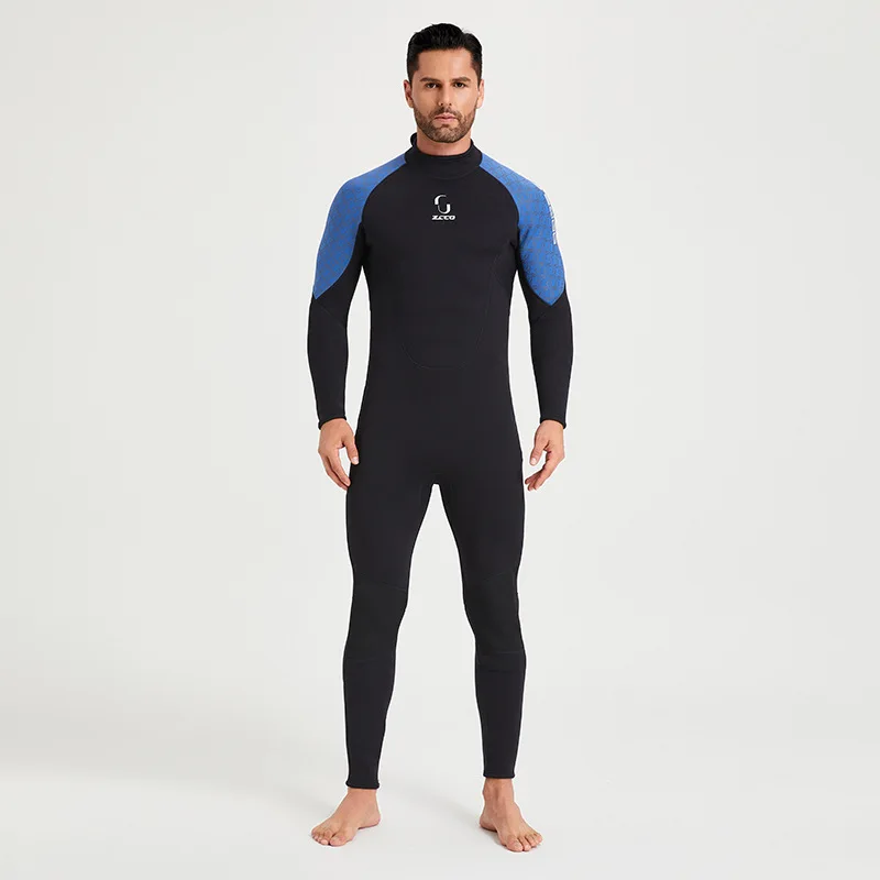 

New 3MM Neoprene Wetsuit Men's One-piece Long Sleeve Swimwear Women's Thick Warm Swimsuit Free Snorkeling Surf Jellyfish Suit