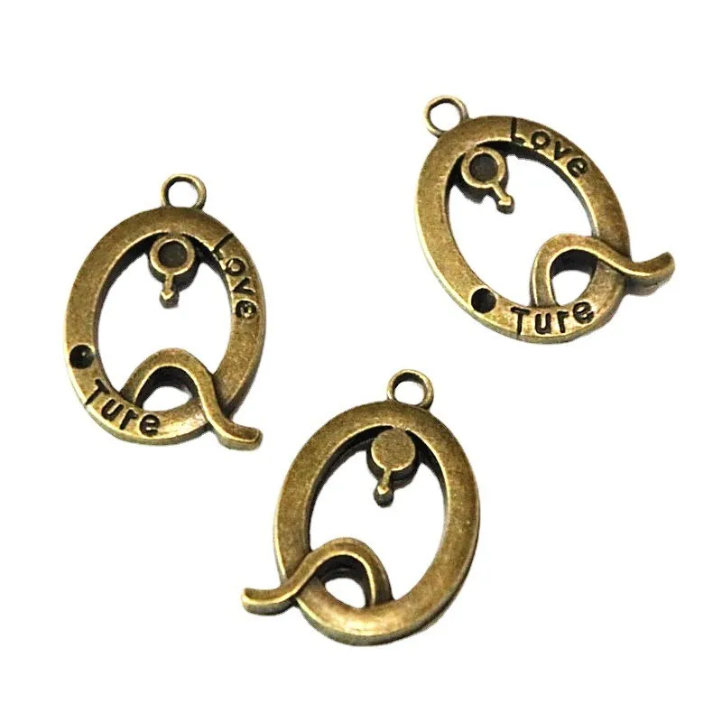 15Pcs 27*18*20MM Antique Bronze Plated Letter Q Pendant For DIY Necklace Bracelet Jewelry Accessories