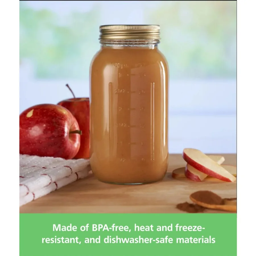 Large 32 oz Mason Jars 12pk, Regular Mouth Quart Canning Jars and Lids, Bulk Glass Jars for Canning Whole Fruits