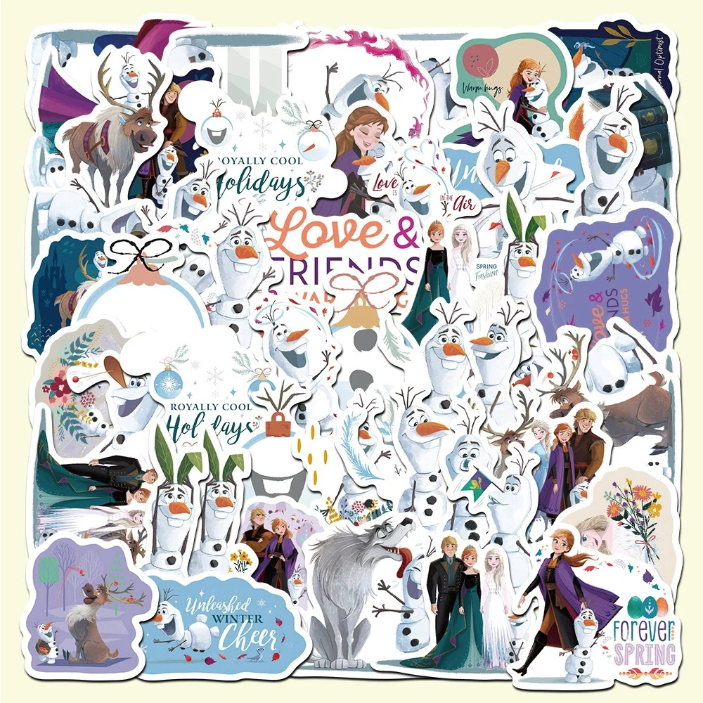 

10/30/50pcs Disney Frozen Aesthetic Stickers Cute Princess Elsa Decals for Stationery Luggage Laptop Kawaii Cartoon Girl Sticker