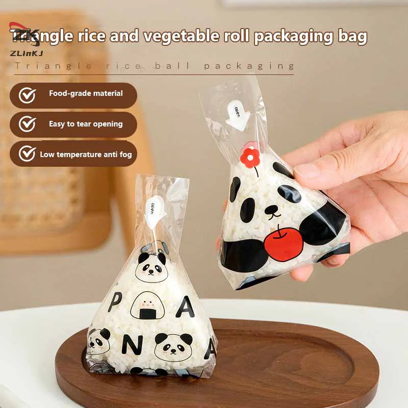 50Pcs Japenese Triangle Rice Ball Disposable Packaging Bag Nori Seaweed Nori Onigiri Sushi Bag Portable Bento Accessories