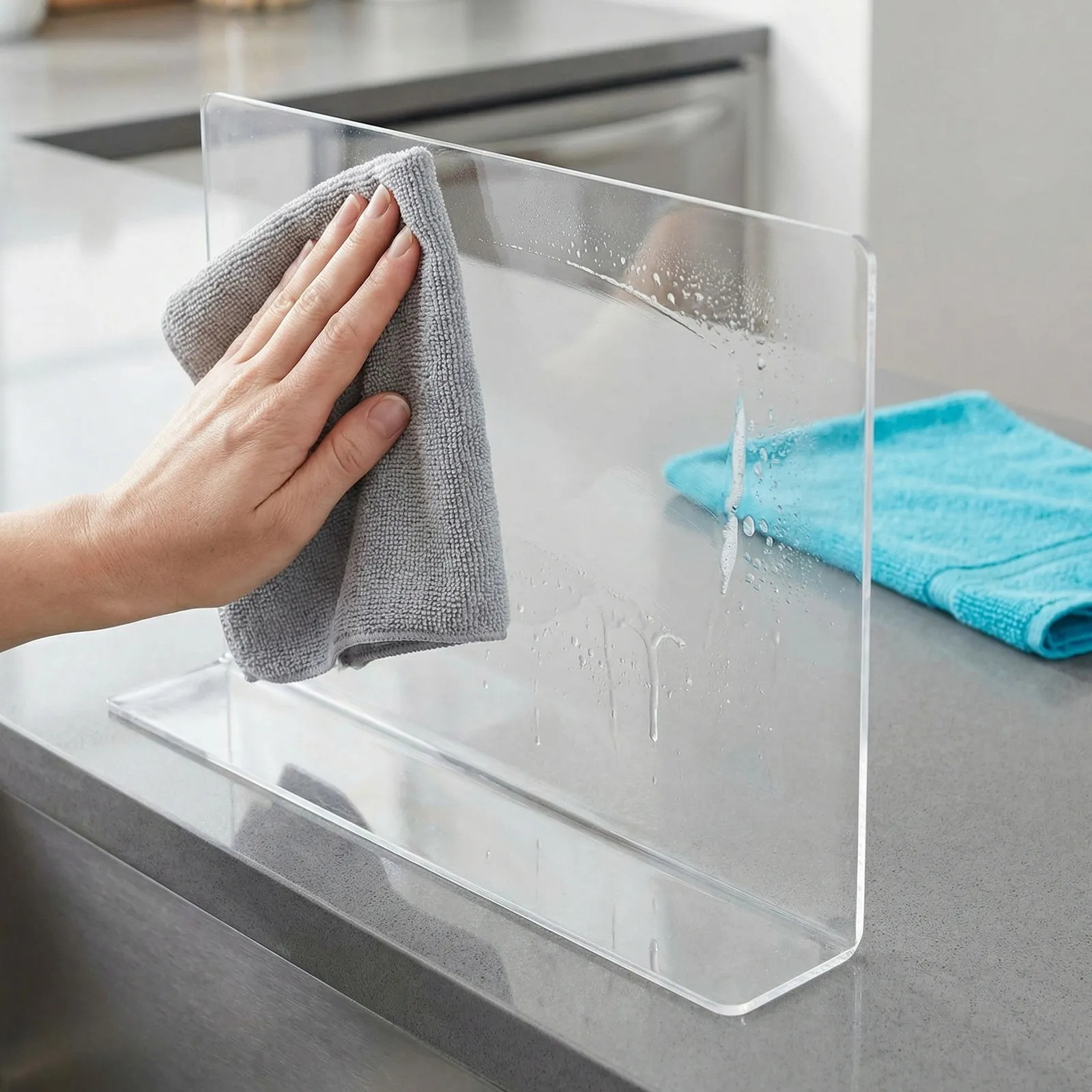 Kitchen Sink Water Splash Guard Acrylic Adhesive Panel for Countertop Faucet Wash Basin Splash Protector 35Cm 13.78 Inch