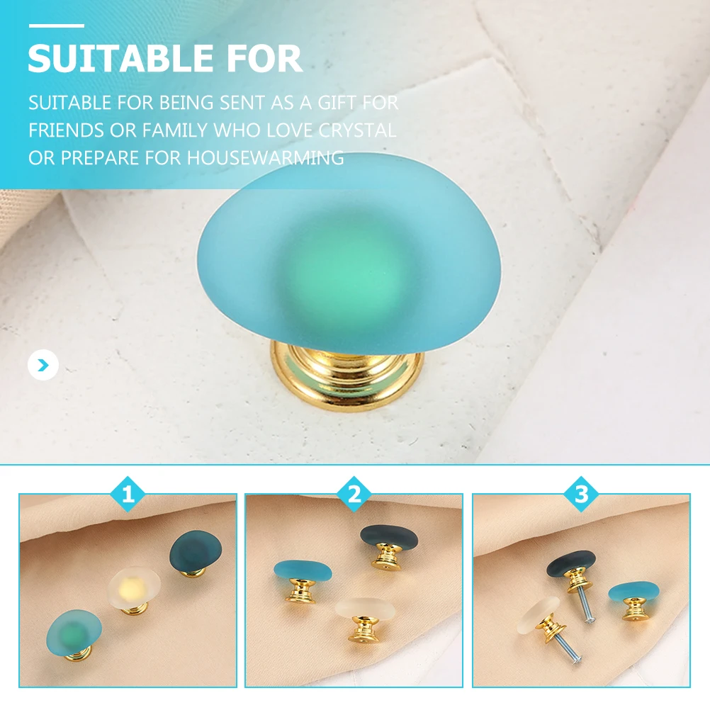 

3Pcs Crystal Drawer Knobs Fashionable Exquisite Home Decor Accessories Easy Install Durable High Toughness Corrosion Resistant