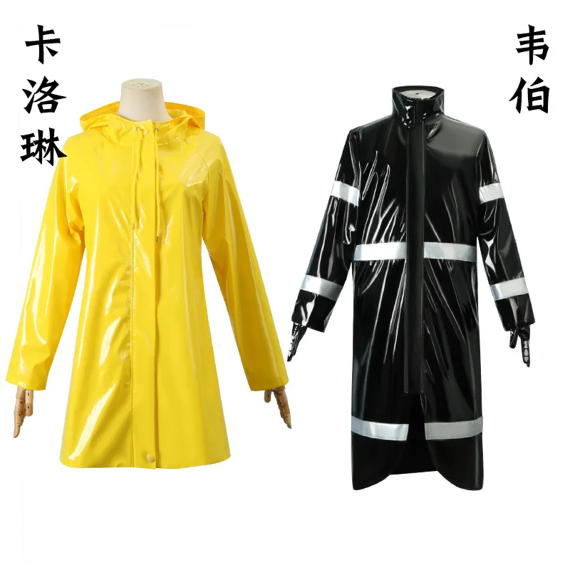 

Ghost Mom Cos Caroline Full Cosplay Yellow Cos Raincoat Halloween Cosplay Costume Womens