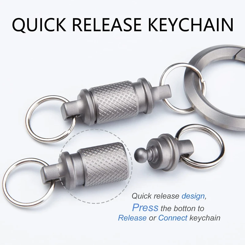 Titanium Quick Release Keychain Detachable Key Ring Pull Apart Keychain For Bag/Purse/Belt Key Holder Accessory