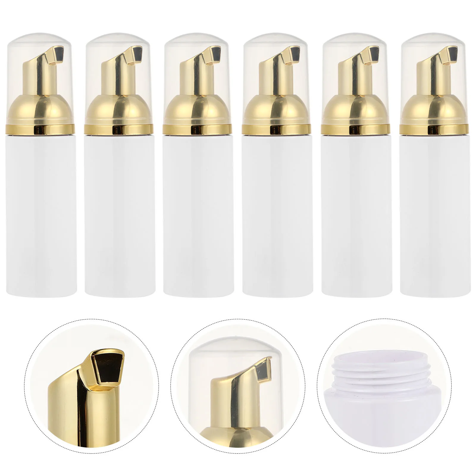 

6Pcs Foam Making Bottle Refillable Portable Pump Container with Long Straw for Shampoo Lotion Soap Dispenser Easy to Use