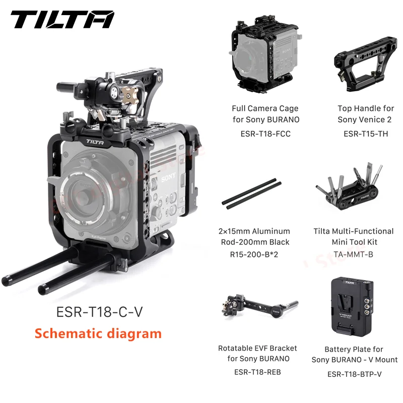 TILTA ESR-T18-FCC Camera Cage Advanced Kit for Sony BURANO Battery