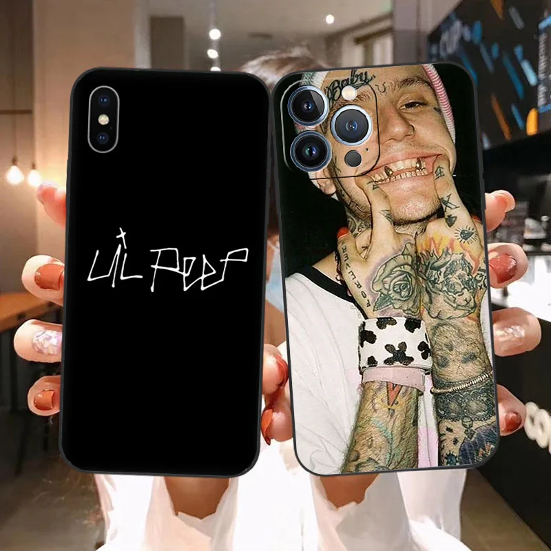 Soft Phone Cases For iPhone 14 15Pro 13 Pro Max 12 11 Mini 7 8 15 6 6S Plus SE XS XR X Lil P-Peep Rapper Black Matte Cover