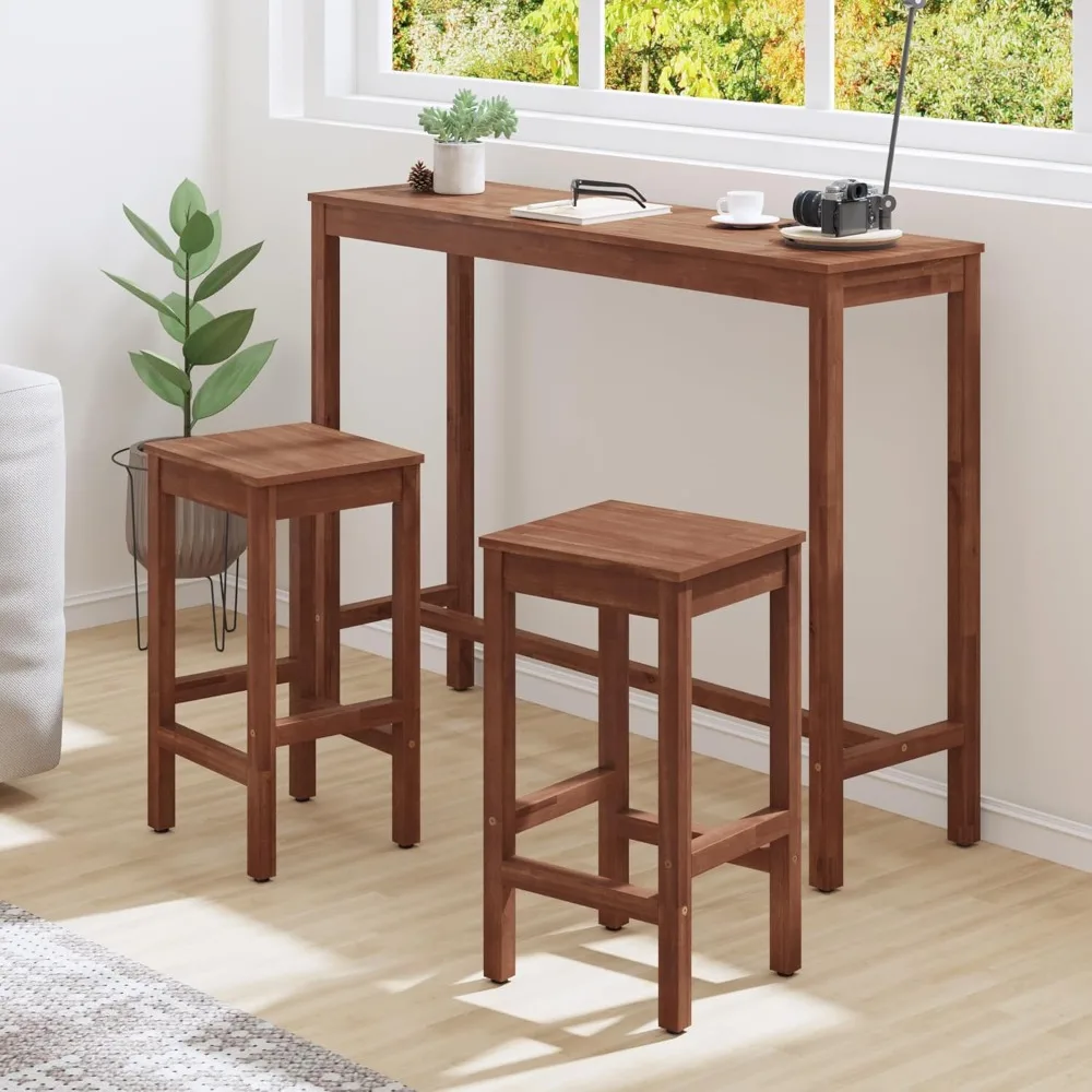 Bar Table, 53" Bar Height Pub Table, Counter Height Bar Table, Rectangular High Top Table for Narrow Space, Kitchen Dining Table