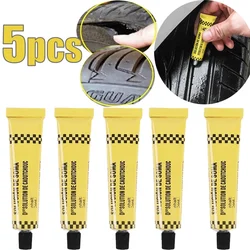 Cola para reparo de pneus de automóvel, 5 peças, tubo interno, kit de reparo de cimento, borracha, solução de remendo frio, motocicleta, bicicleta