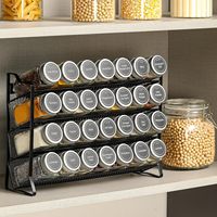 Kitchen Spice Rack  3/4 Tier Spice Organizer Carbon Steel Wall Shelf with Spice Jars for Cabinet Kitchen Pantry Organizer Shelf