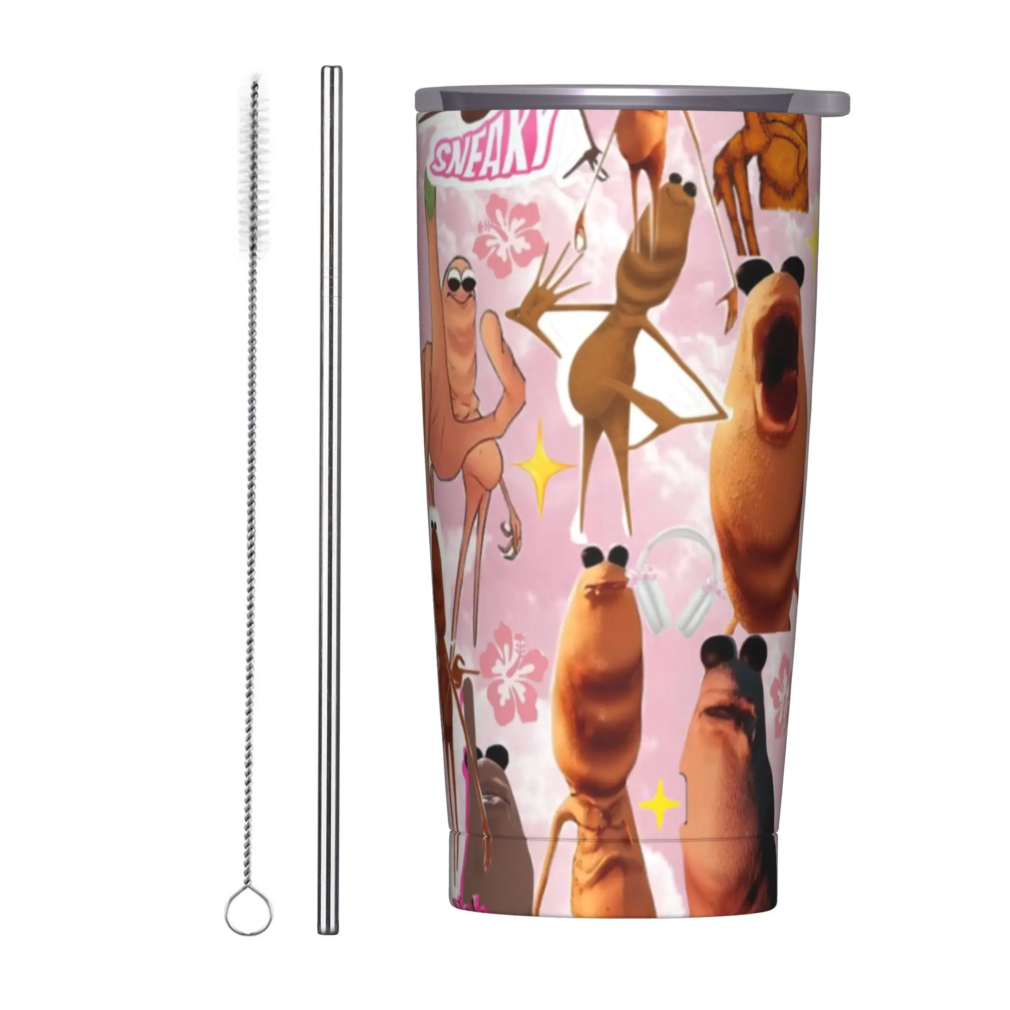Marcus the Worm Robert Help 20oz Tumbler Stainless Steel Double Wall Vacuum Insulated  Tumblers Mug With Straw