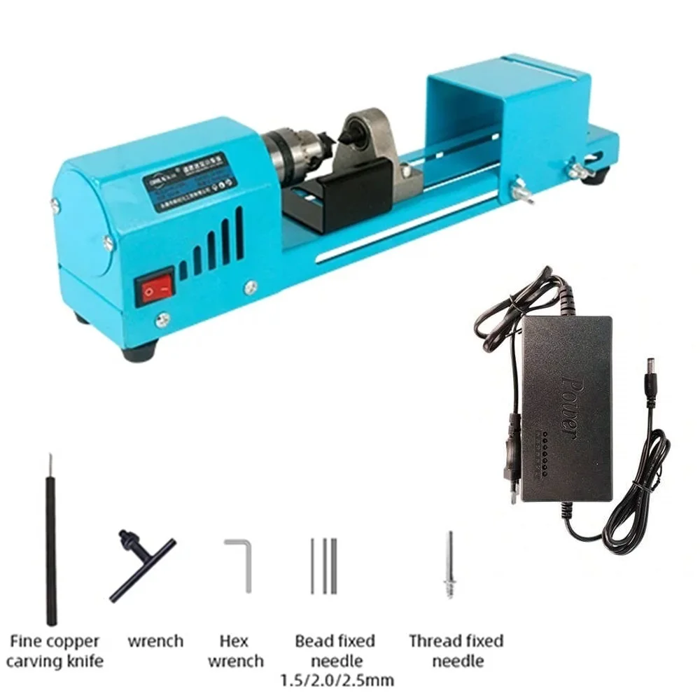 Mini Lathe Beads Machine 150W Miniature Buddha Pearl Lathe DIY Woodworking Buddha Pearl Lathe Machine Drill Rotary Tool