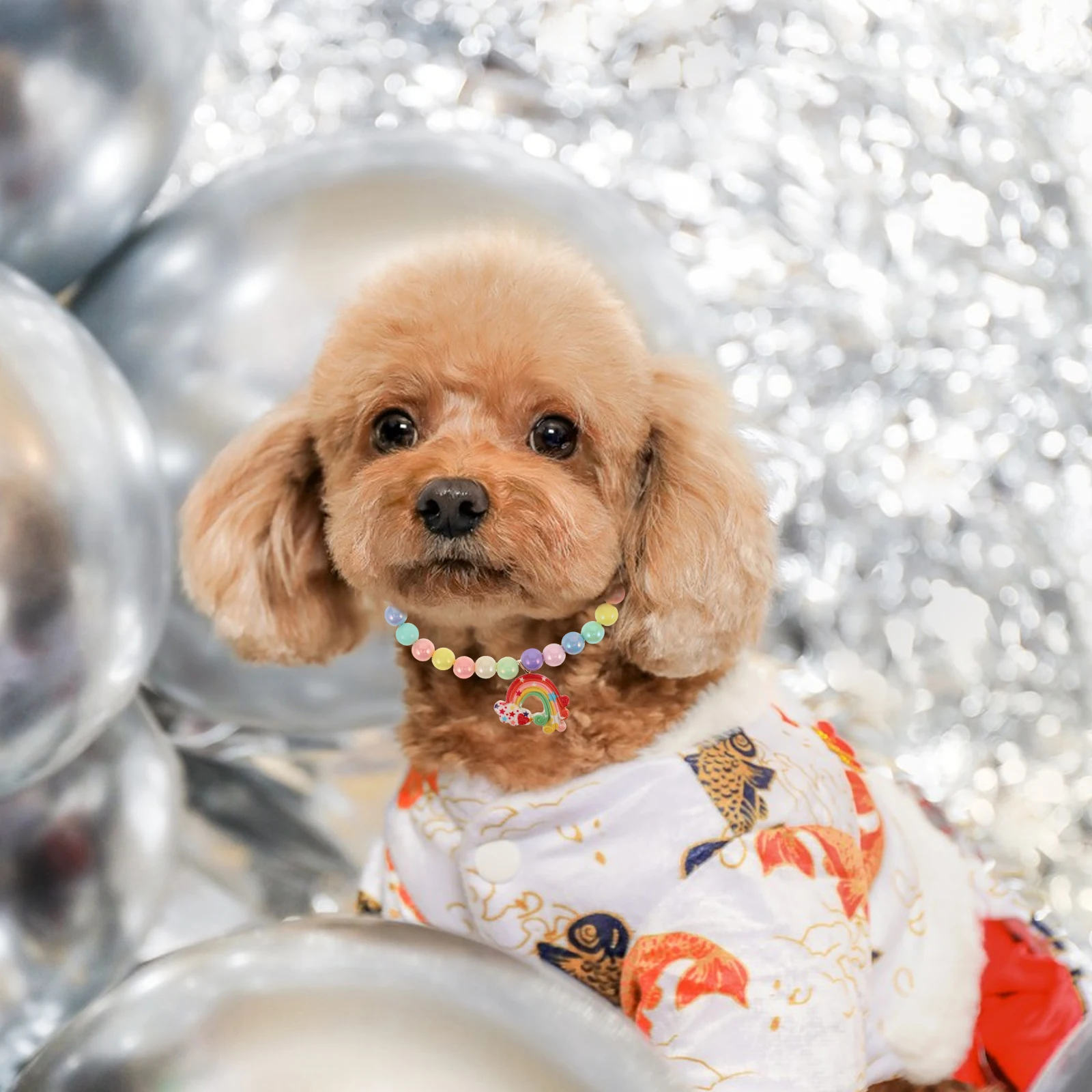 

Cute Dog Cat Necklace Colorful Beaded Pet Collar Jewelry Accessories Lightweight Adjustable Small Animal 3-5Kg Wedding Party