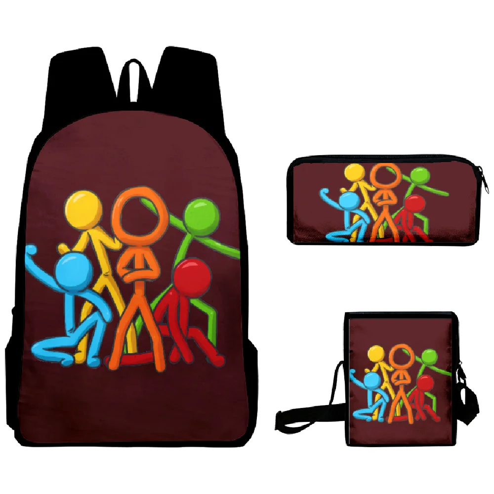 Alan Becker Merch กระเป๋าเป้สะพายหลัง3ชิ้นชุด Unisex กระเป๋าสะพายไหล่ Daypack นักเรียนกระเป๋าซิปดินสอที่ไม่ซ้ำกันกระเป๋า2023กระเป๋าแฟชั่น