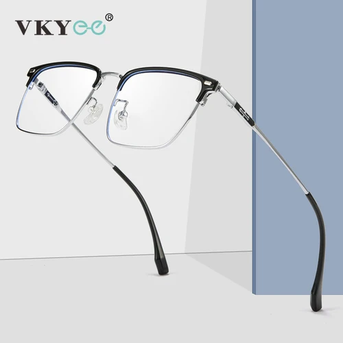 Imagen 2 del producto VKYEE, nuevas gafas de protección contra luz azul para hombre con diseño cuadrado geométrico Simple, se pueden personalizar con prescripción fotocromática BT27878Y
